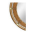 Circular Nautical Style Oak and Leather Mirror