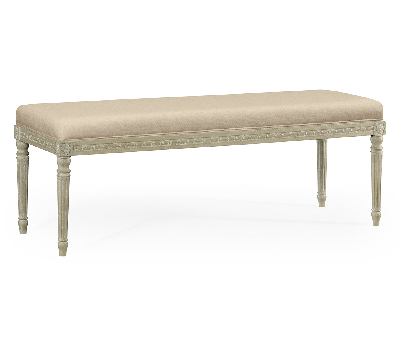 Louis XV style bench (Painted Grey Weathered/COM)