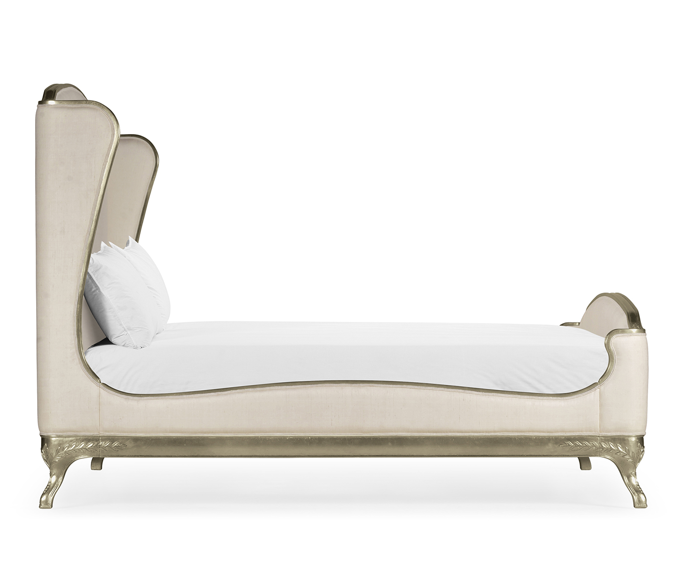 Louis XV Silver-Leaf US King Bed