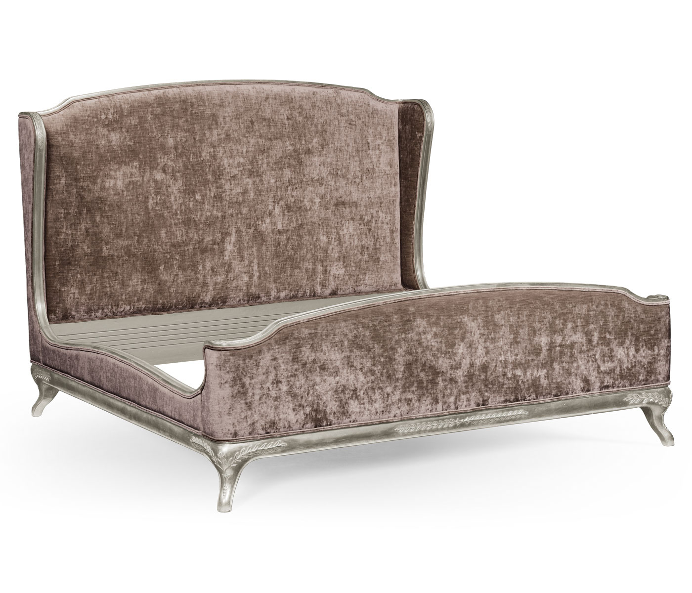 Louis XV Silver-Leaf US King Bed