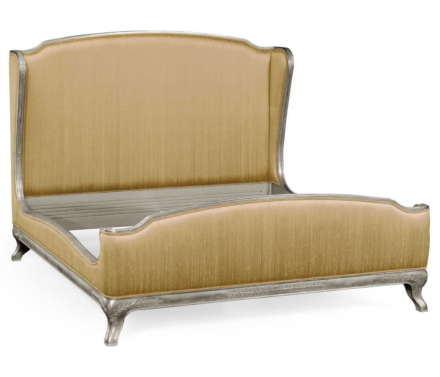 Louis XV Silver-Leaf US Queen Bed