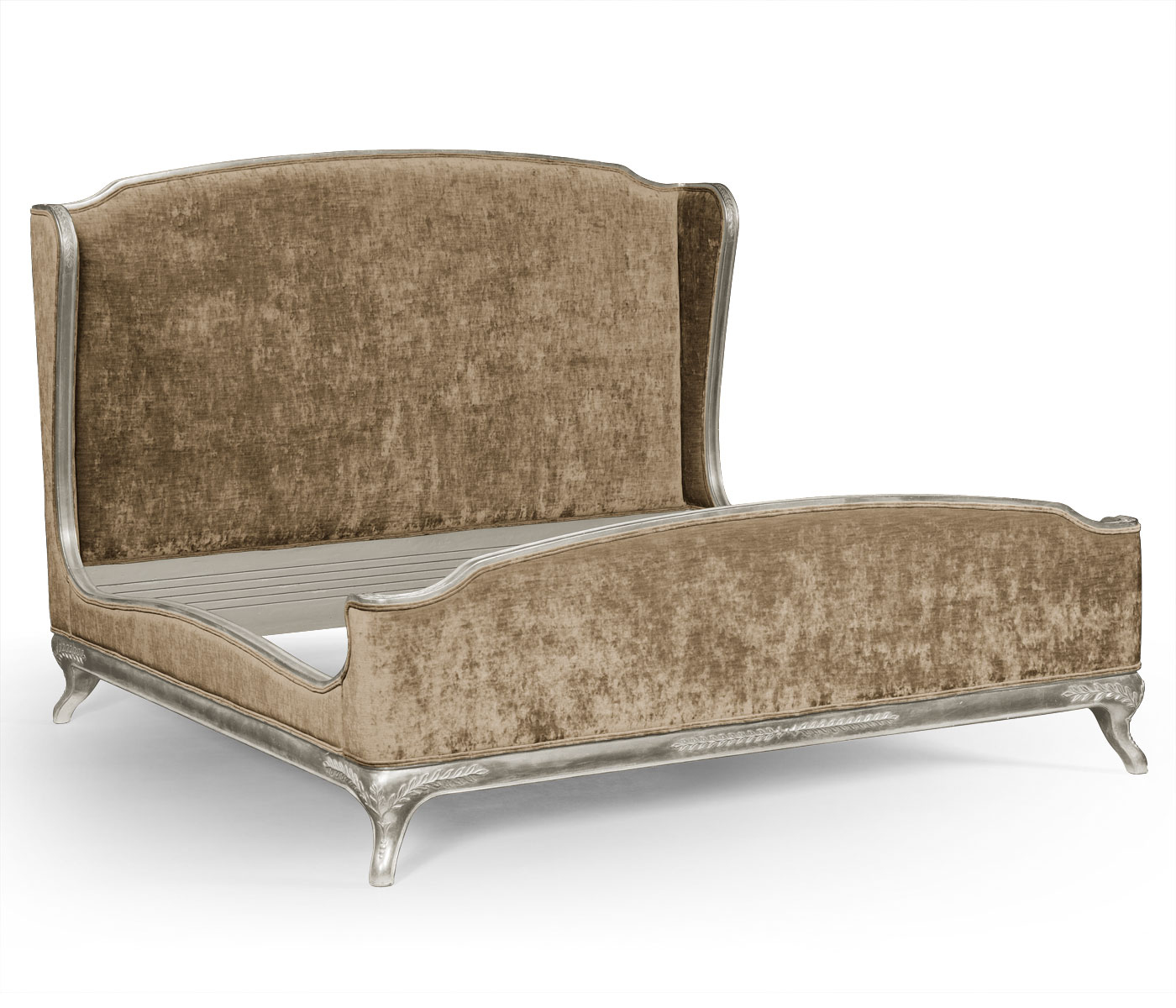 Louis XV Silver-Leaf US Queen Bed