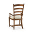 Casual Walnut Ladderback Arm Chair