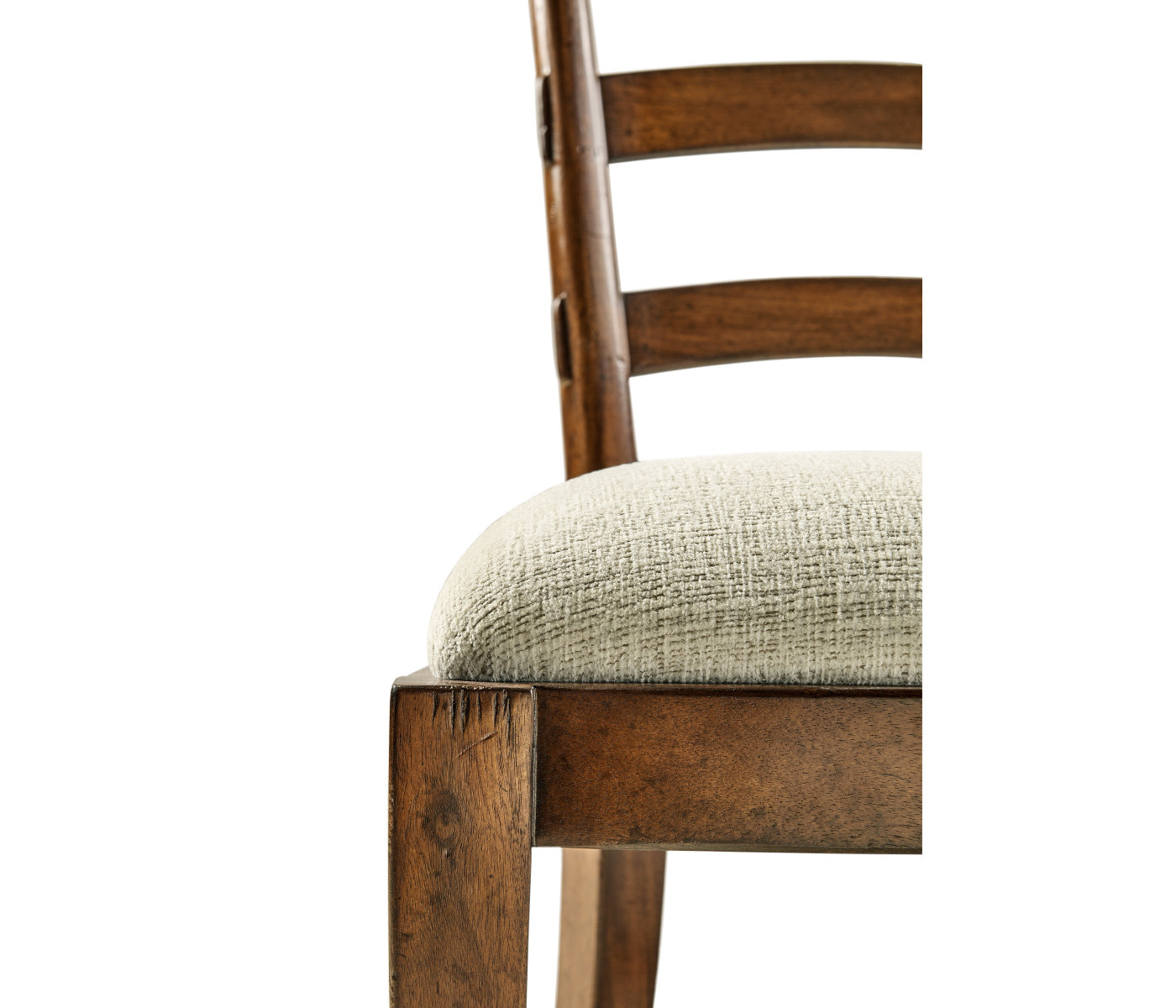 Casual Walnut Ladderback Side Chair