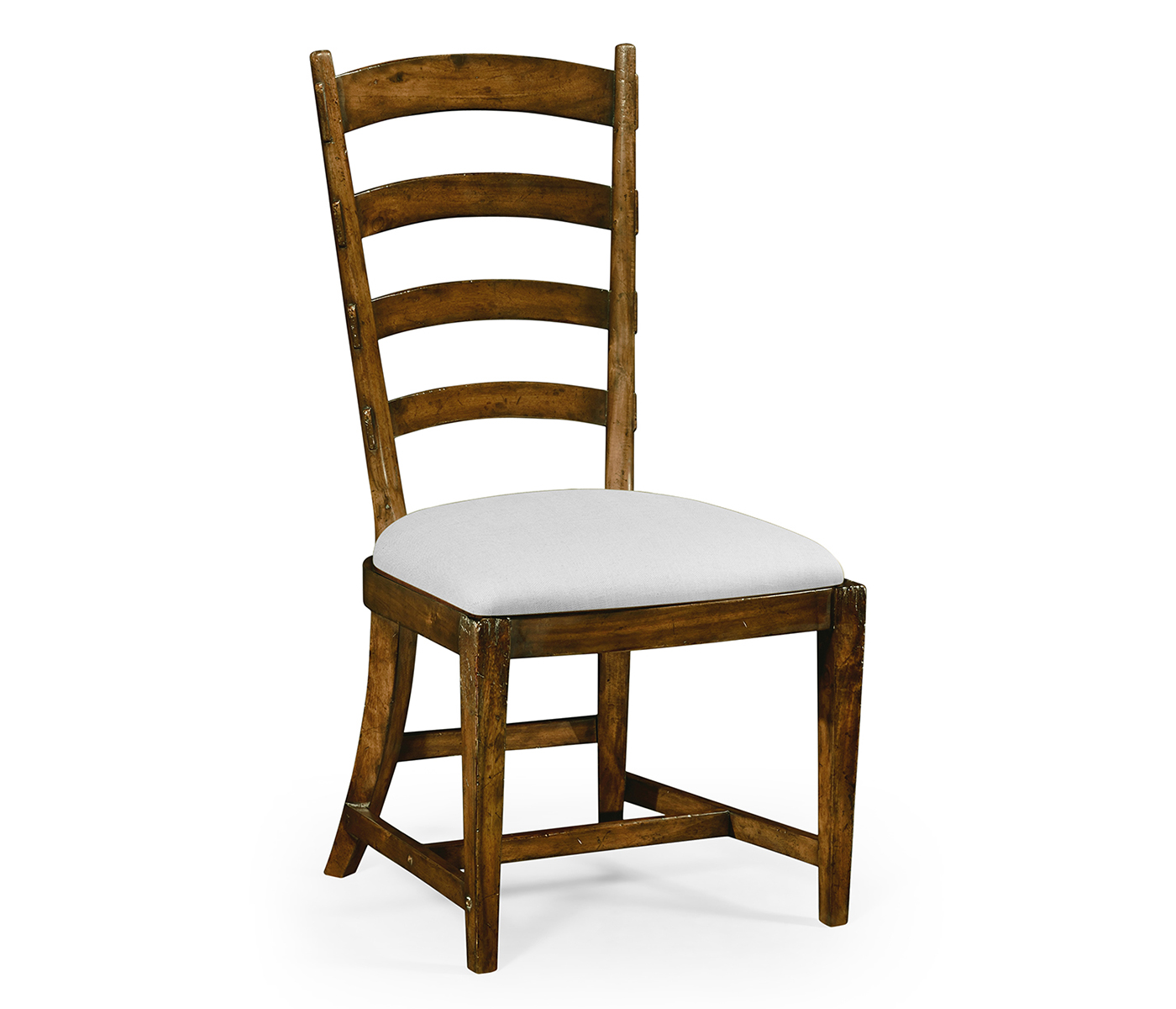 Casual Walnut Ladderback Side Chair