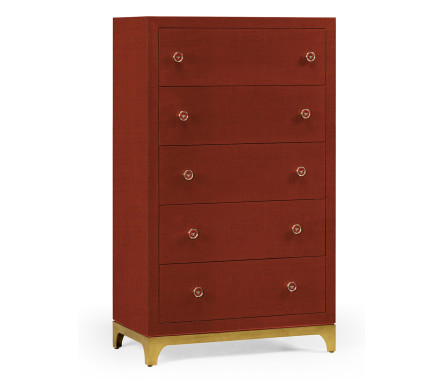 Tall chest with blazer buttons (Lipstick/Gold)