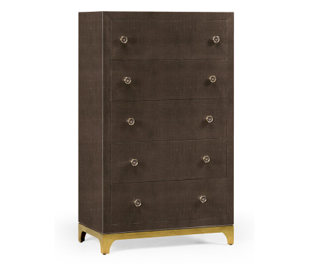 Tall chest with blazer buttons (Coffee/Gold)