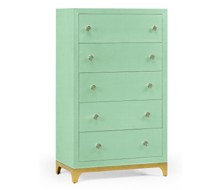 Tall chest with blazer buttons (Robin's Egg/Gold)