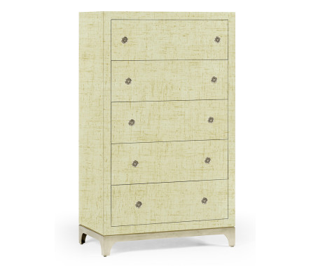 Tall chest with blazer buttons (Camomile/Silver)