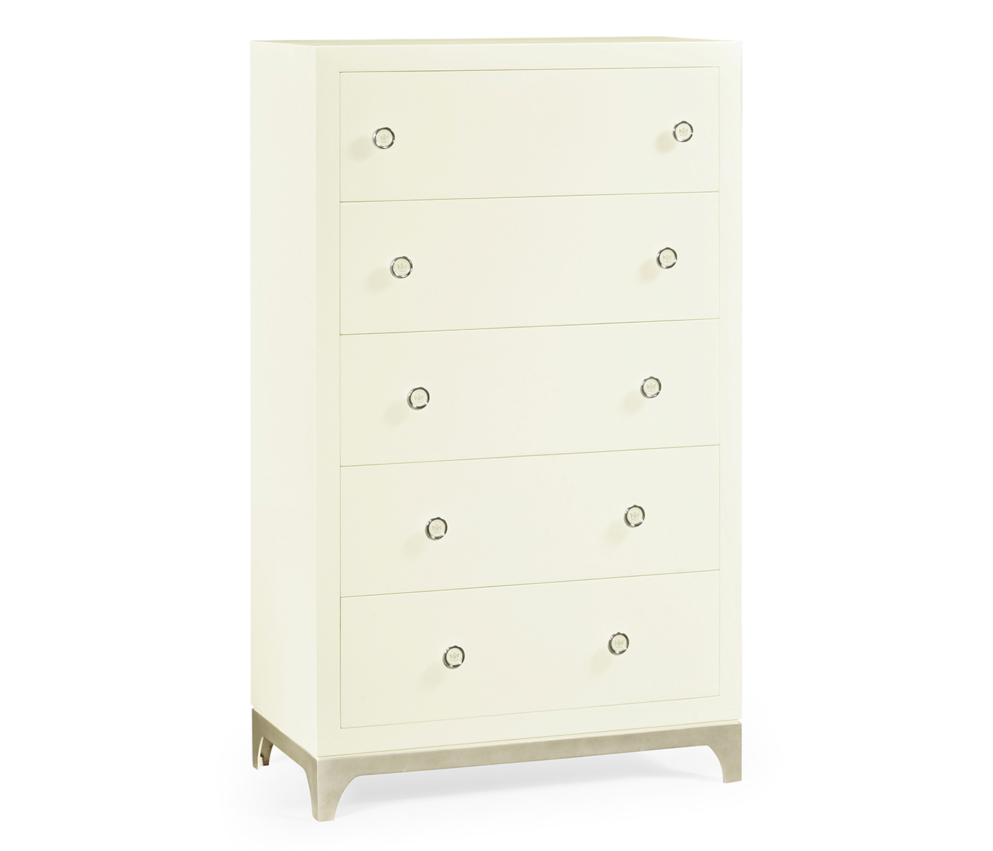 Tall chest with blazer buttons (Blanc/Silver)