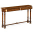 Heavily distressed parquet console with strap handles
