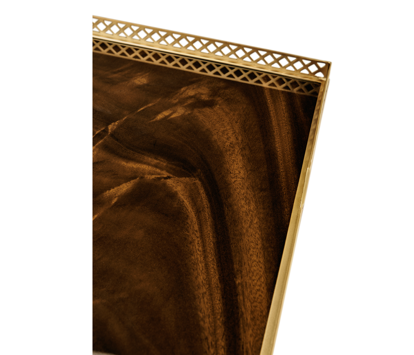 French style Mahogany console with brass gallery