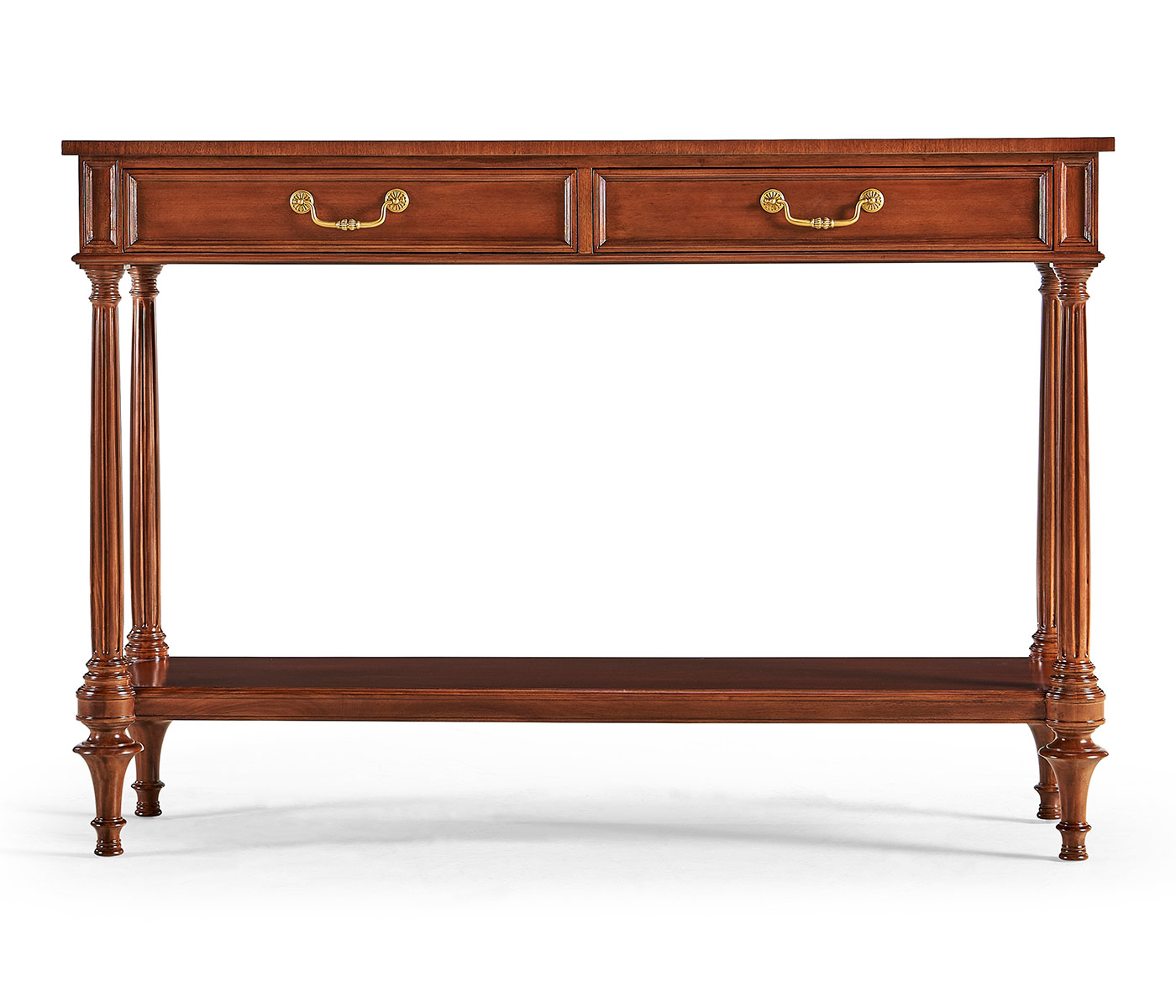 French style Mahogany console with brass gallery