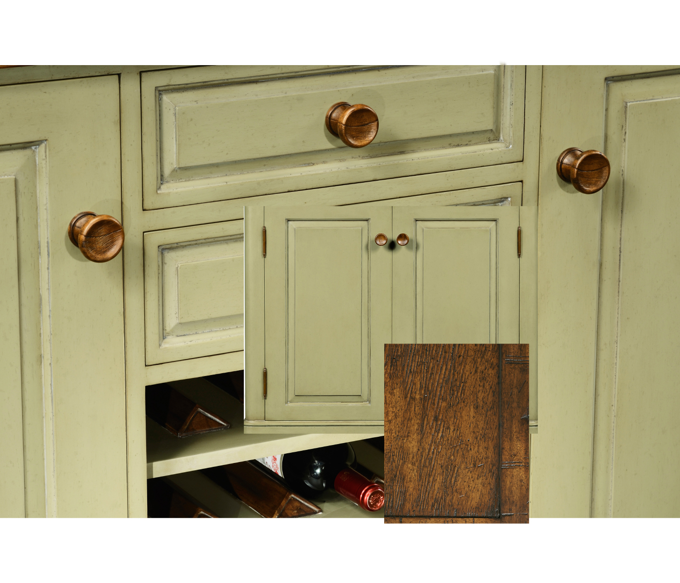 Gustavian style sideboard with wine rack