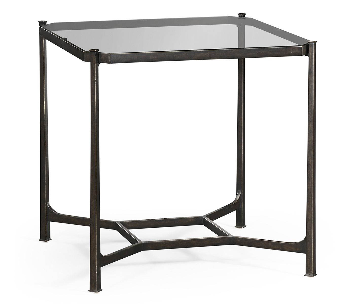 Distressed Bronze Square Side Table