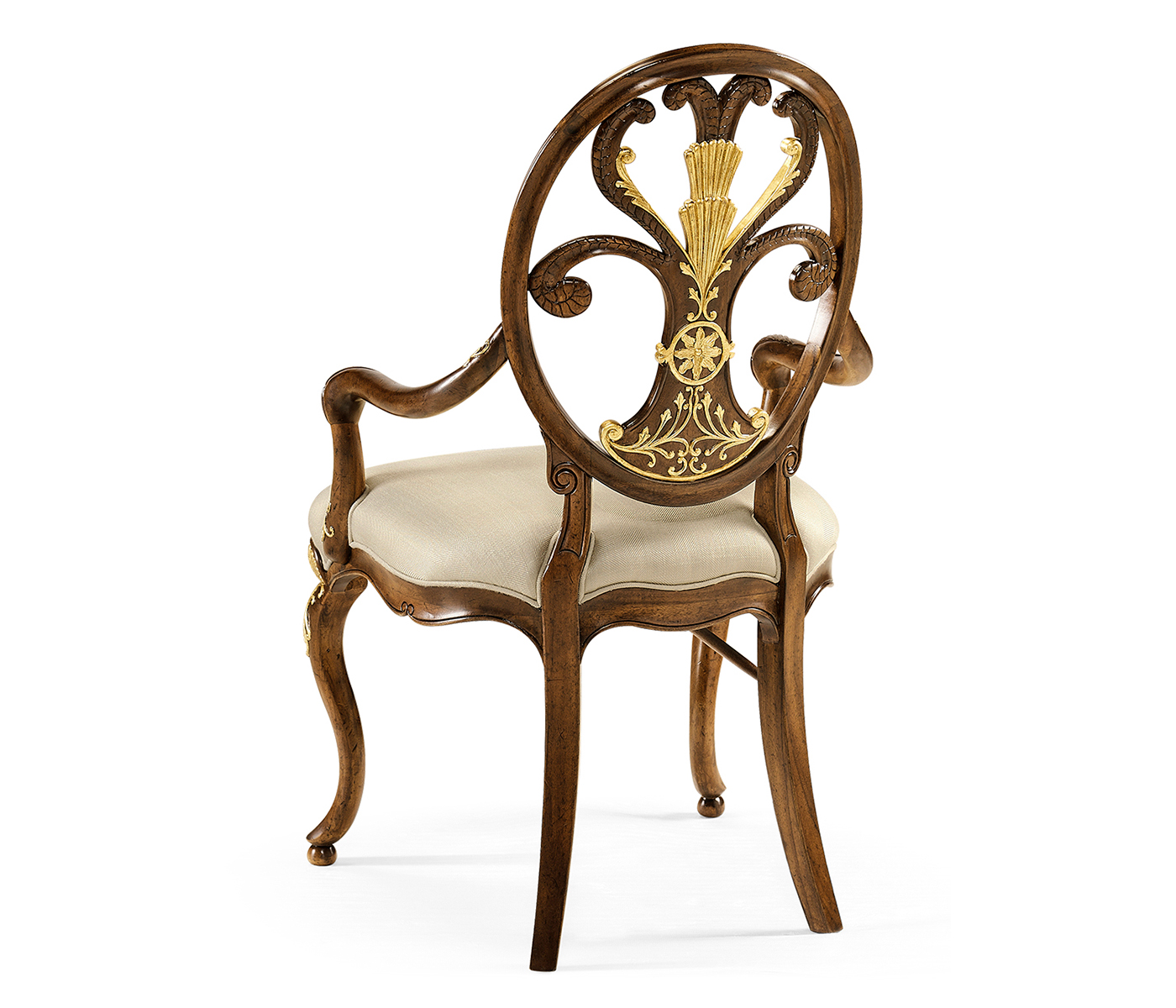 Sheraton Walnut Oval Back Arm Chair