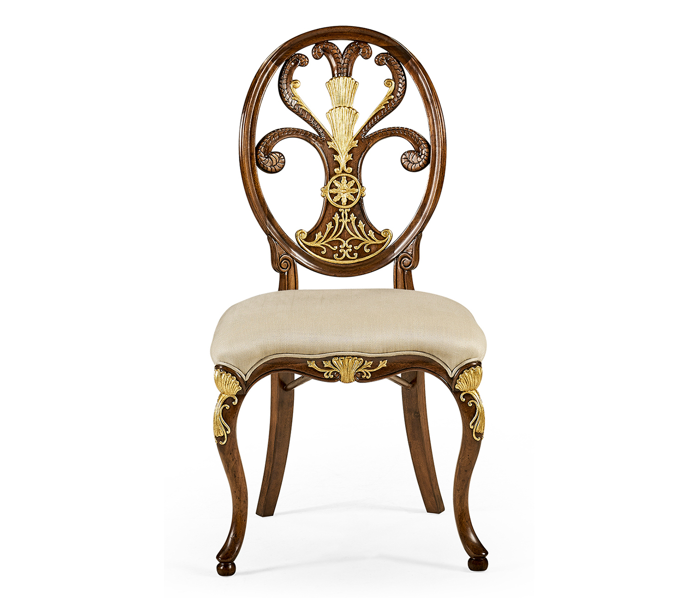 Sheraton Walnut Oval Back Side Chair