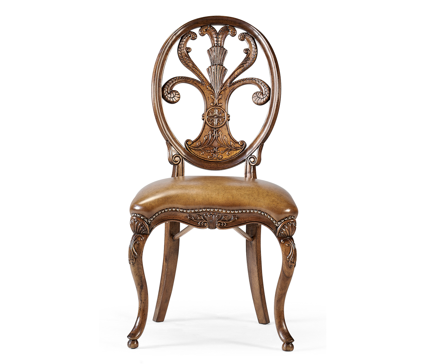 Sheraton Walnut Oval Back Side Chair