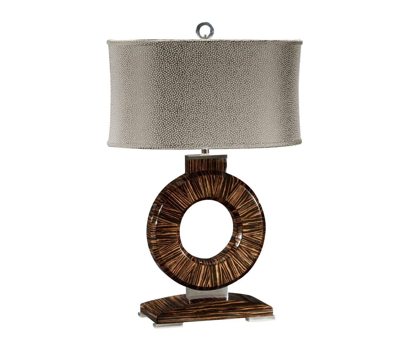 Porthole Faux Macassar Table Lamp