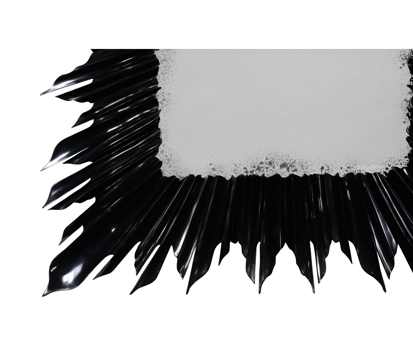 Black finish rectangular sunburst mirror