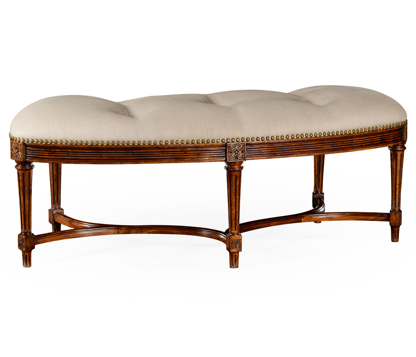 Padded Curved Walnut Window Seat