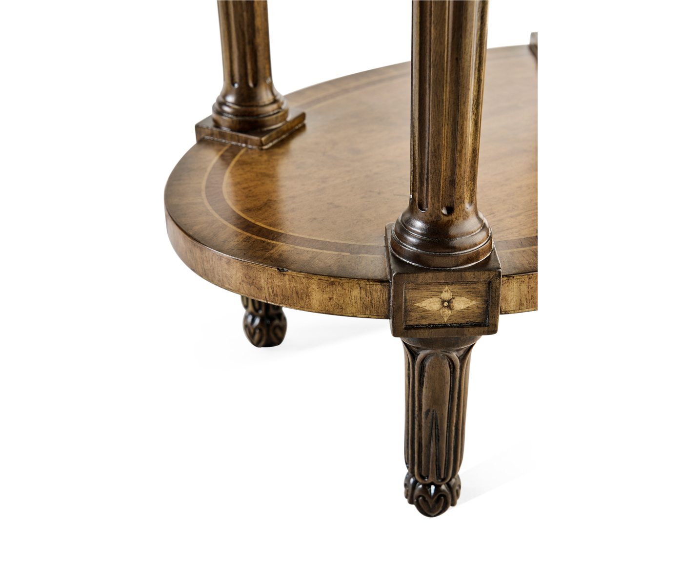 Napoleon III style oval wine table with fine inlay