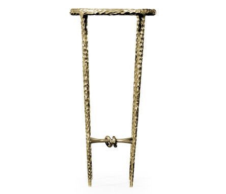 Brass hammered iron circular wine table