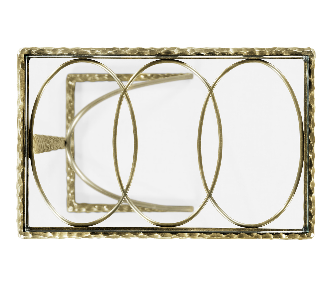 Hammered Light Brown Brass Sofa Drinks Table