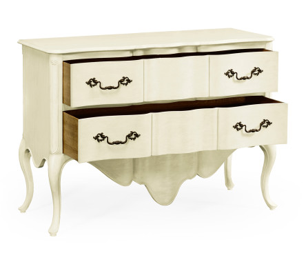 Linen painted French provincial chest of drawers