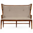 Greek Key Design Walnut Biedermeier Settee
