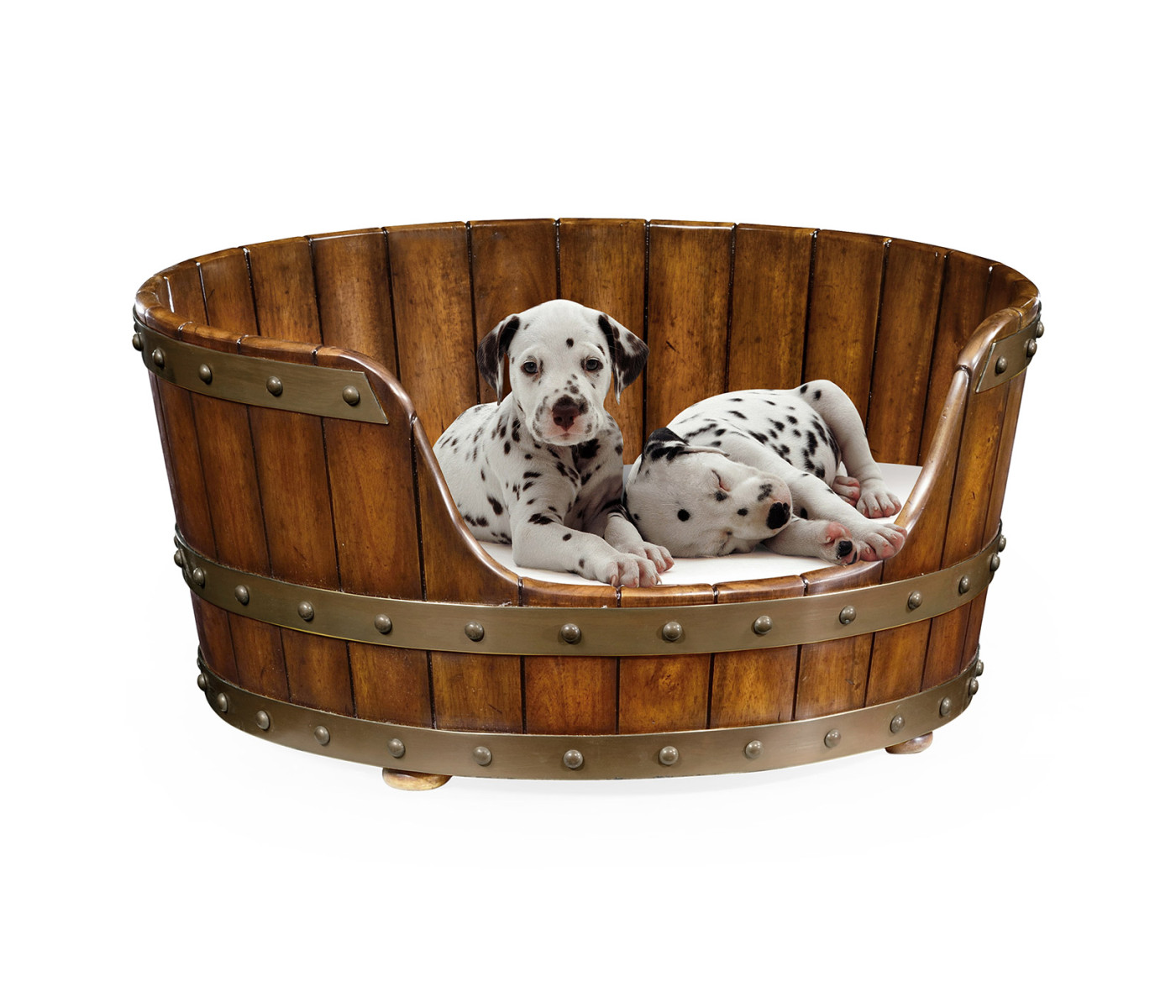 Small Walnut Wooden Dog Bed