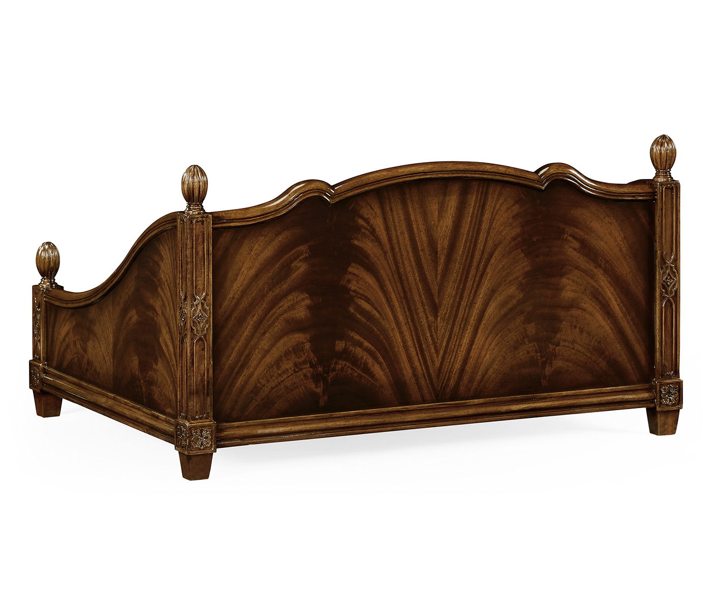 Rectangular Four Poster Mahogany Dog Bed