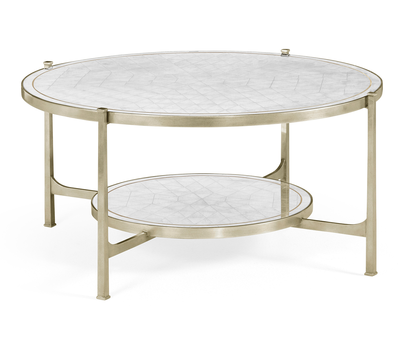 Églomisé Glass Silver Coffee Table