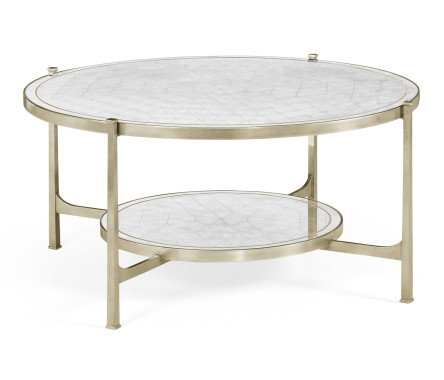 Églomisé Glass Silver Coffee Table