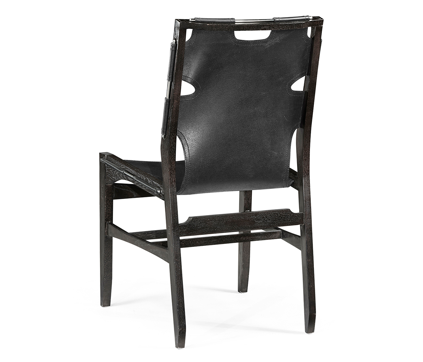 Casual Mid-cent Slung Leather Side Chair