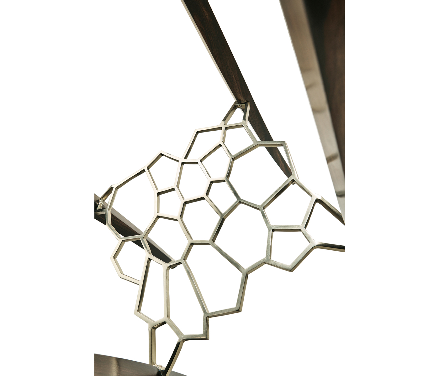 Macassar Ebony Torchere with White Brass Detail