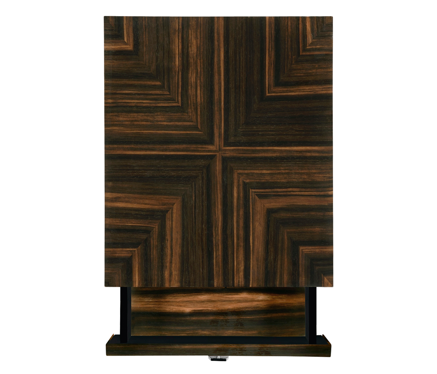 Macassar Ebony Bedside Chest with White Brass Detail