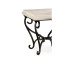 Limed Wood Square Side Table with Wrought Iron Base
