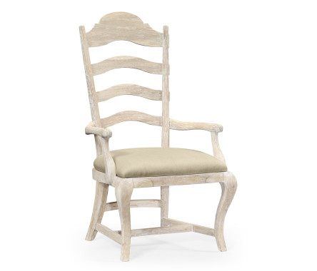 Casual Limed Acacia Dining Arm Chair