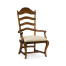 Casual Rustic Walnut Dining Arm Chair