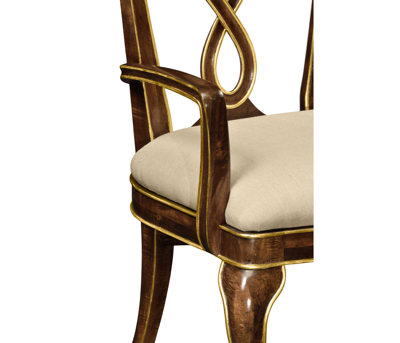 Antique Mahogany Brown Dining Arm Chair