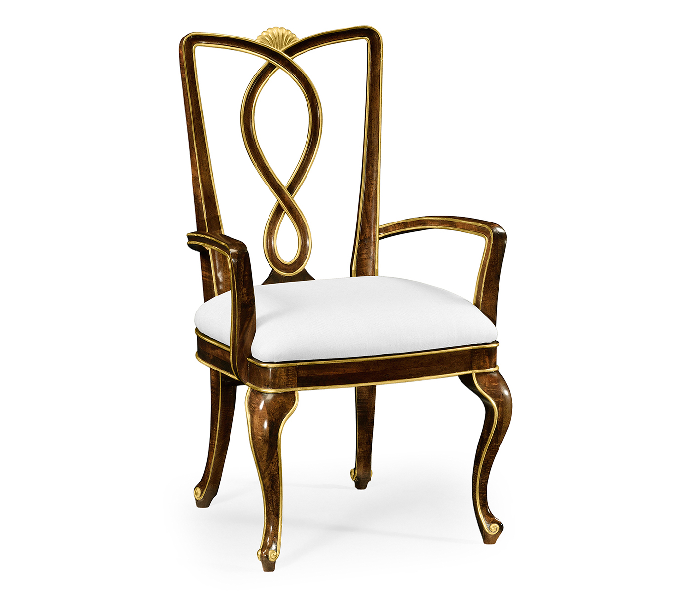 Antique Mahogany Brown Dining Arm Chair - COM