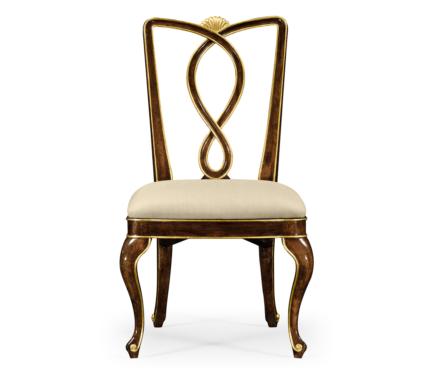 Antique mahogany brown dining side chair