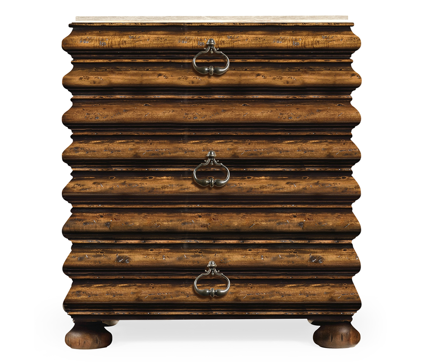 Rectangular Rustic Walnut Chest of Drawers
