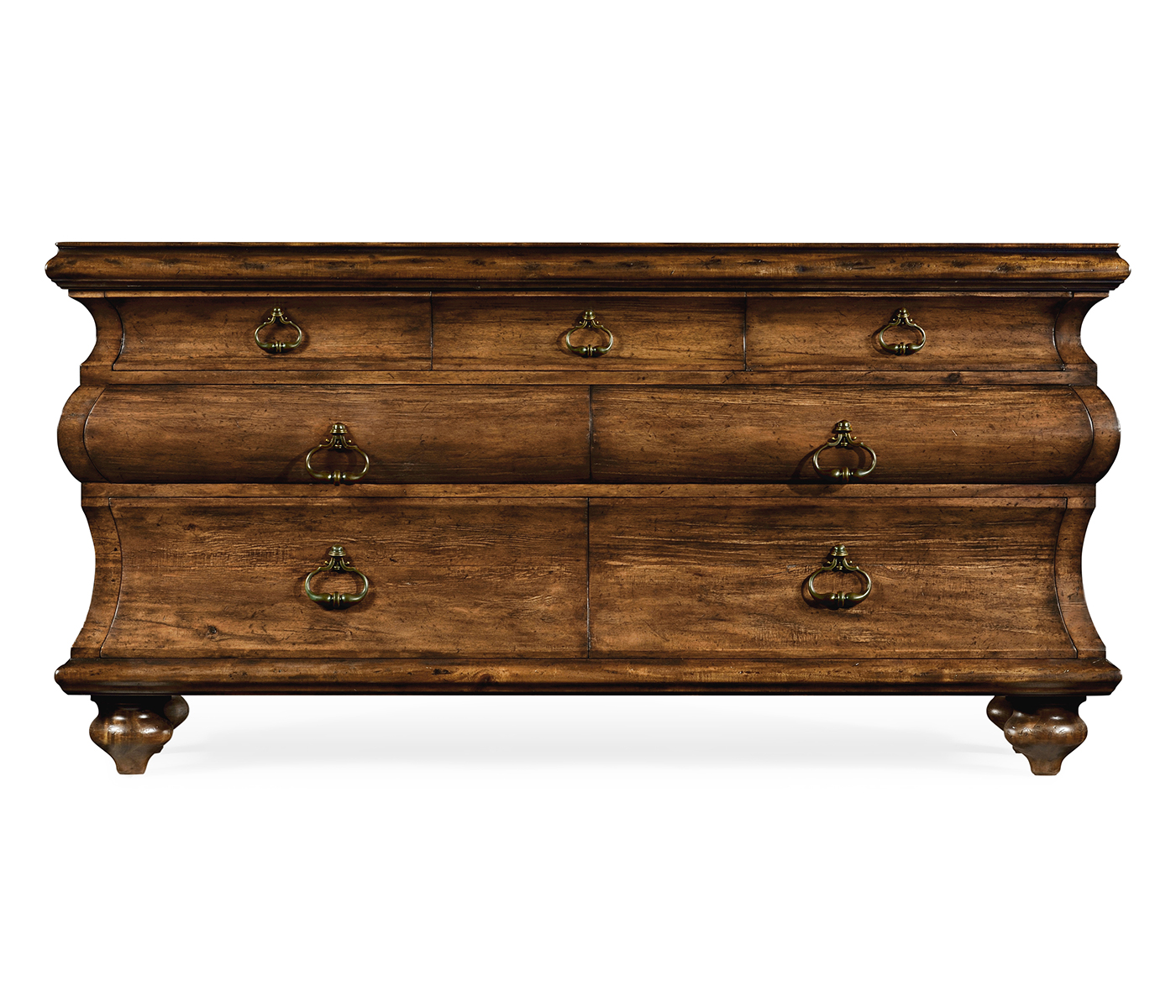 Large Rectangular Rustic Walnut Chest of Drawers