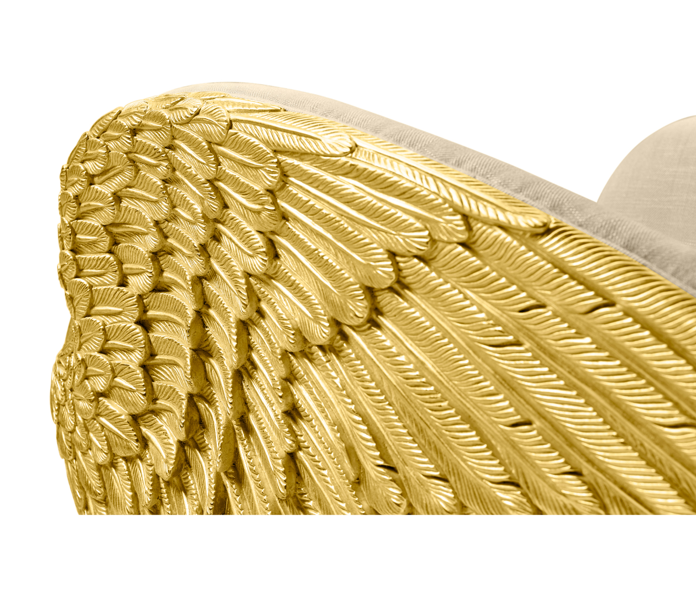 Gilded Angel Wing Chair with Ottoman