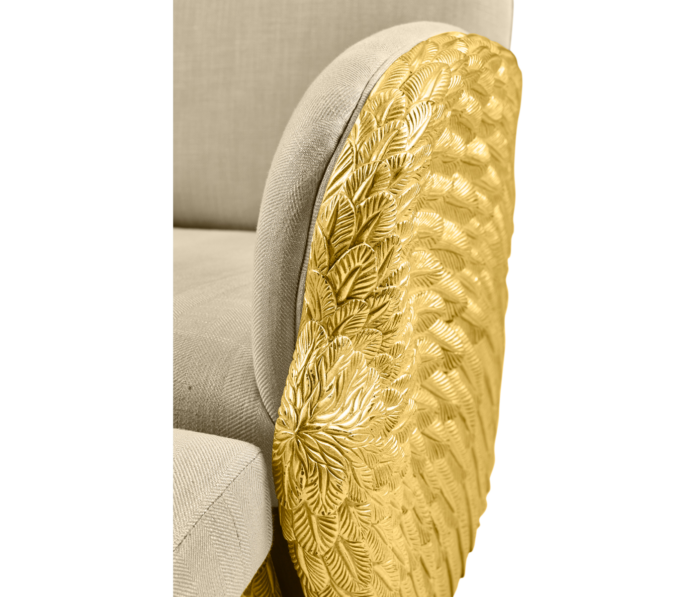 Gilded Angel Wing Chair with Ottoman
