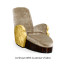 Gilded Angel Wing Chair with Ottoman, Upholstered in COM