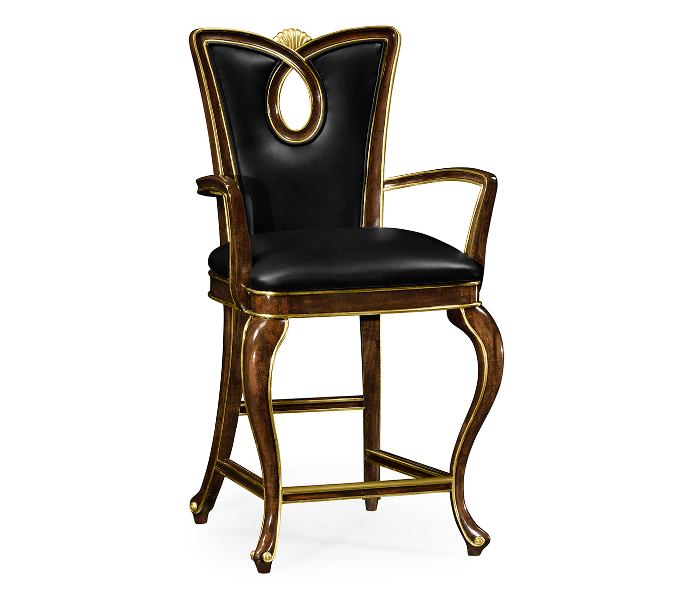 Mahogany Brown Counter Stool (Arm)