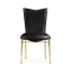 Art Décor gilded side chair with black leather